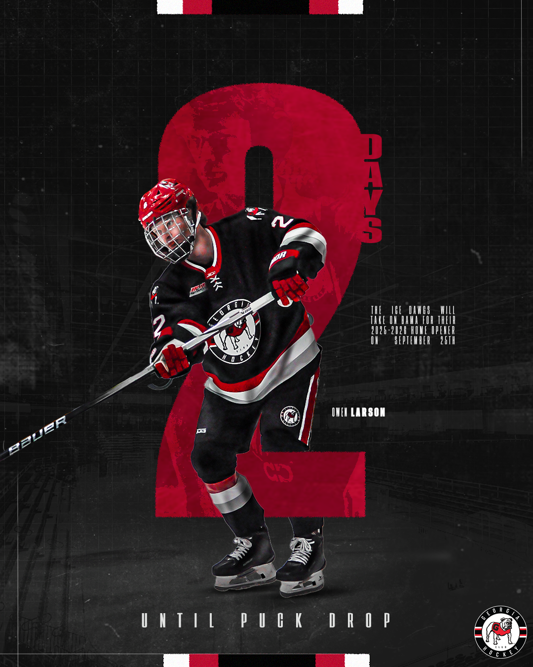 UGA Hockey countdown graphic