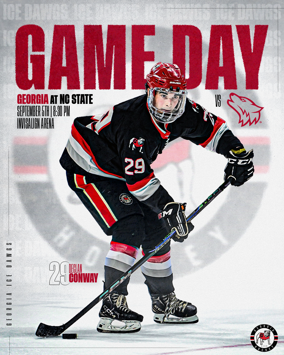 UGA Hockey matchup graphic