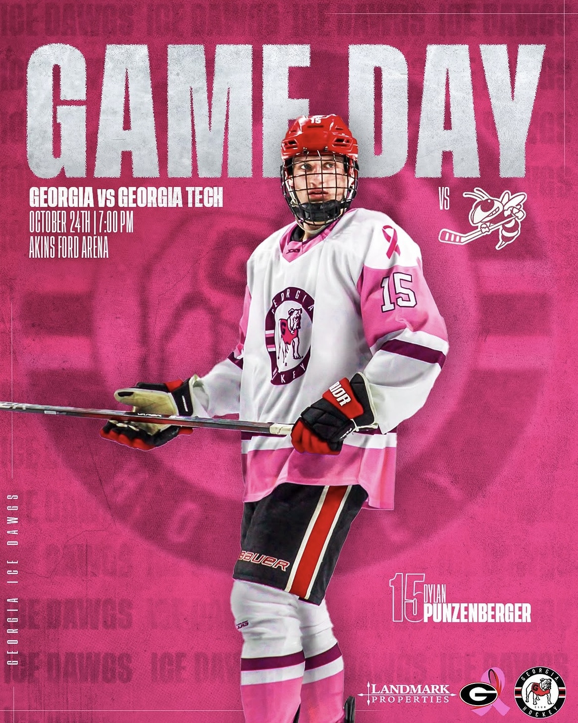 Pink in the Rink awareness graphic
