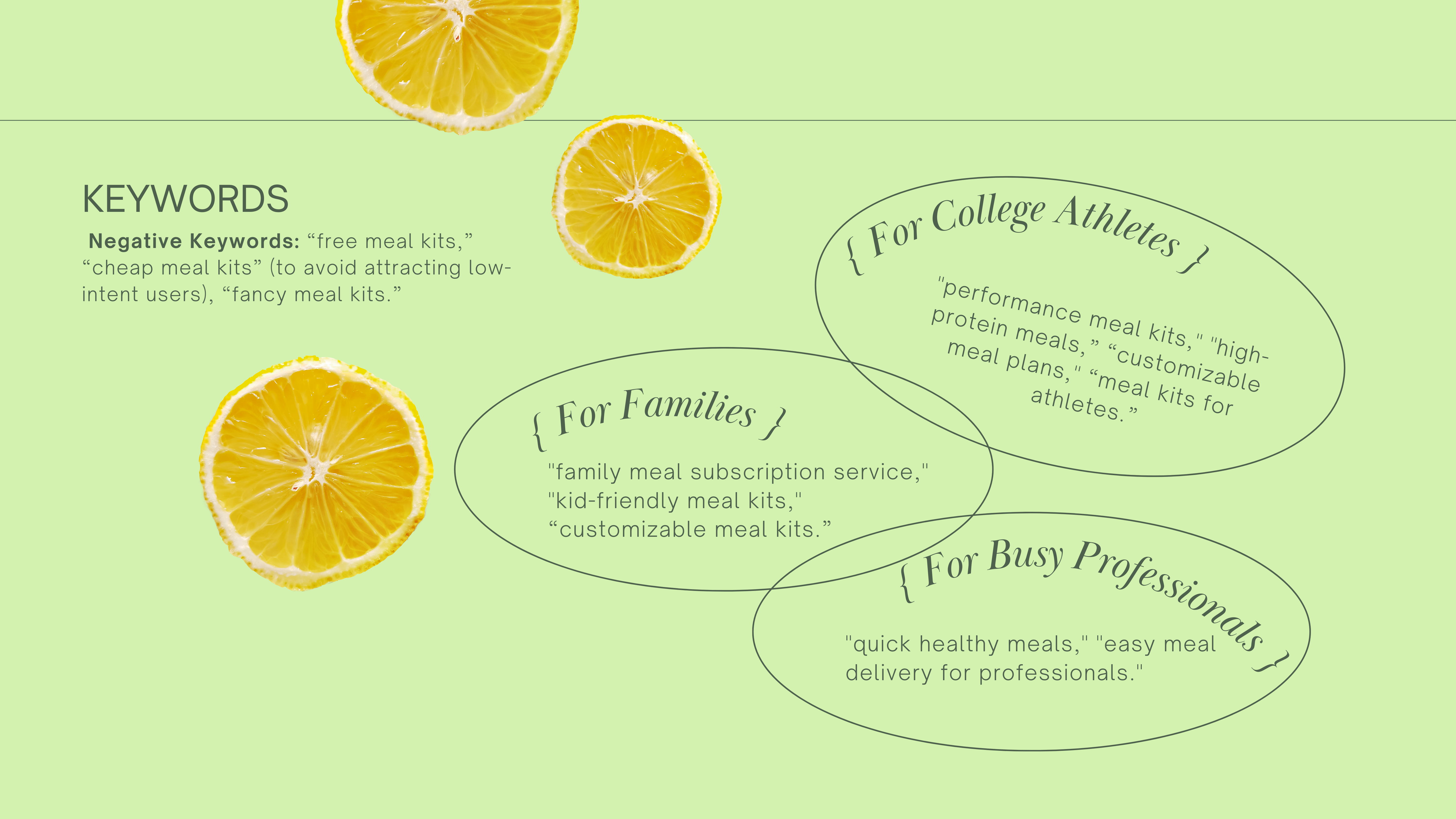 HelloFresh key audiences slide