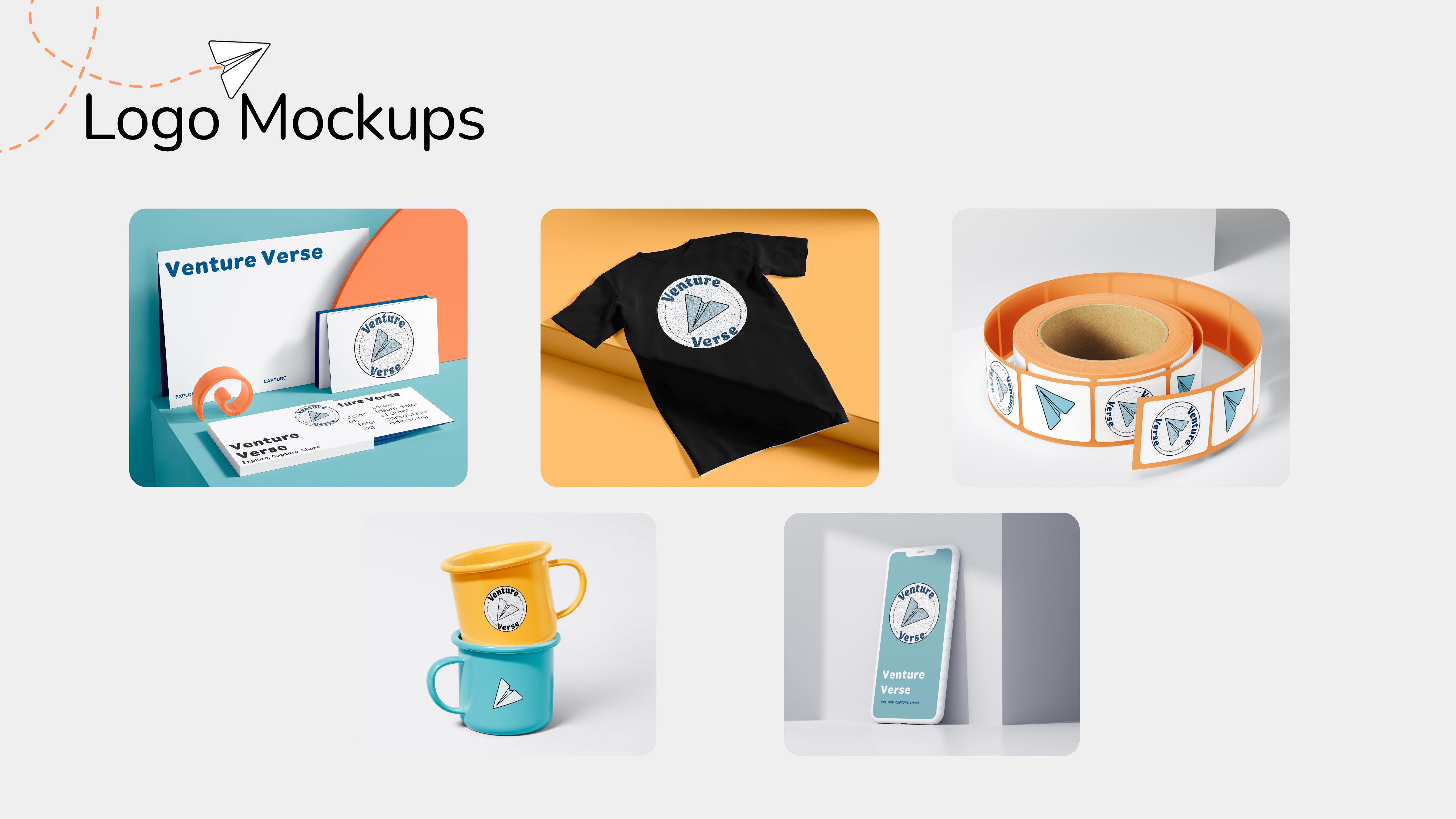 VentureVerse logo mockups