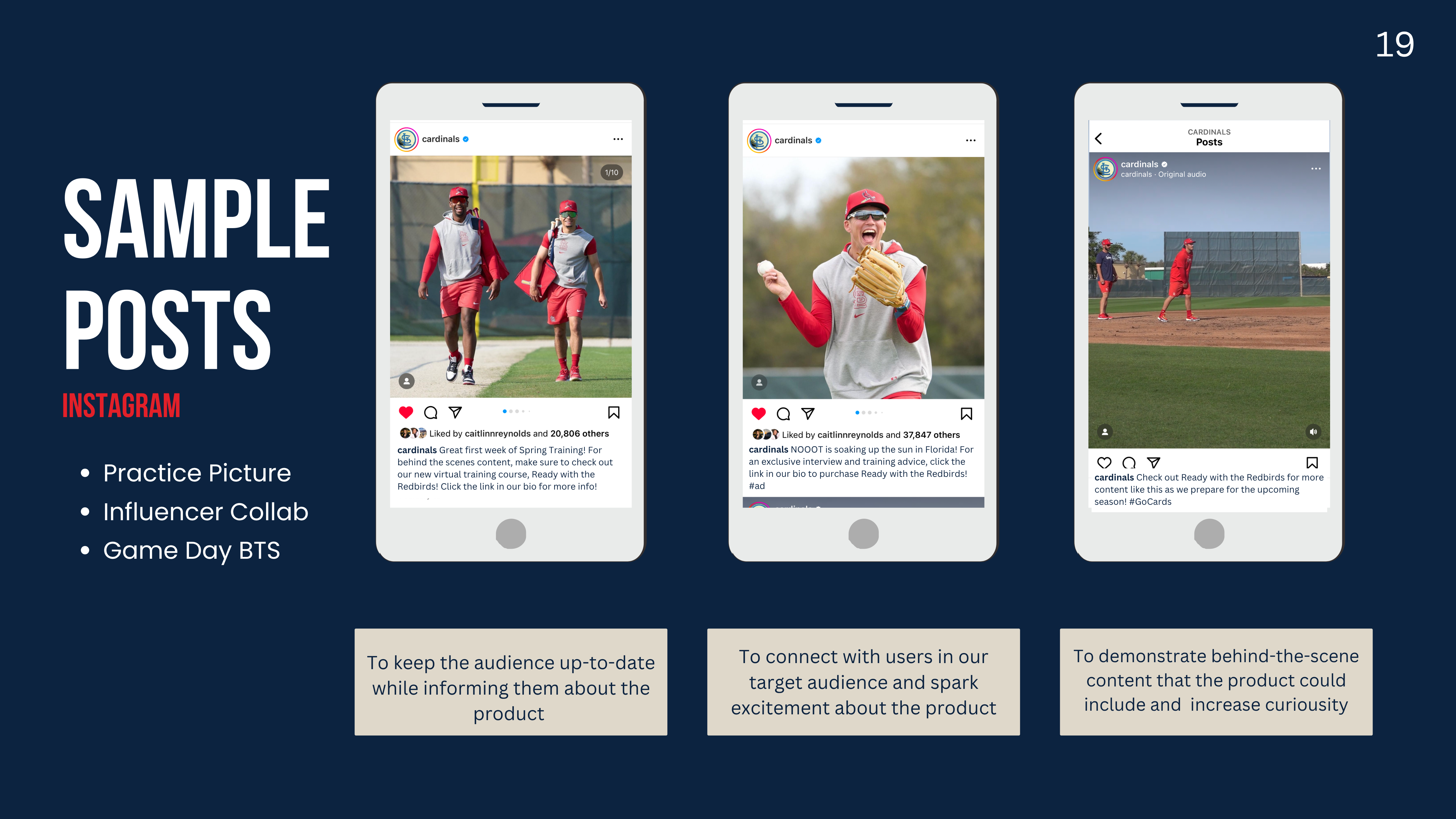 Ready with the Redbirds Instagram sample posts