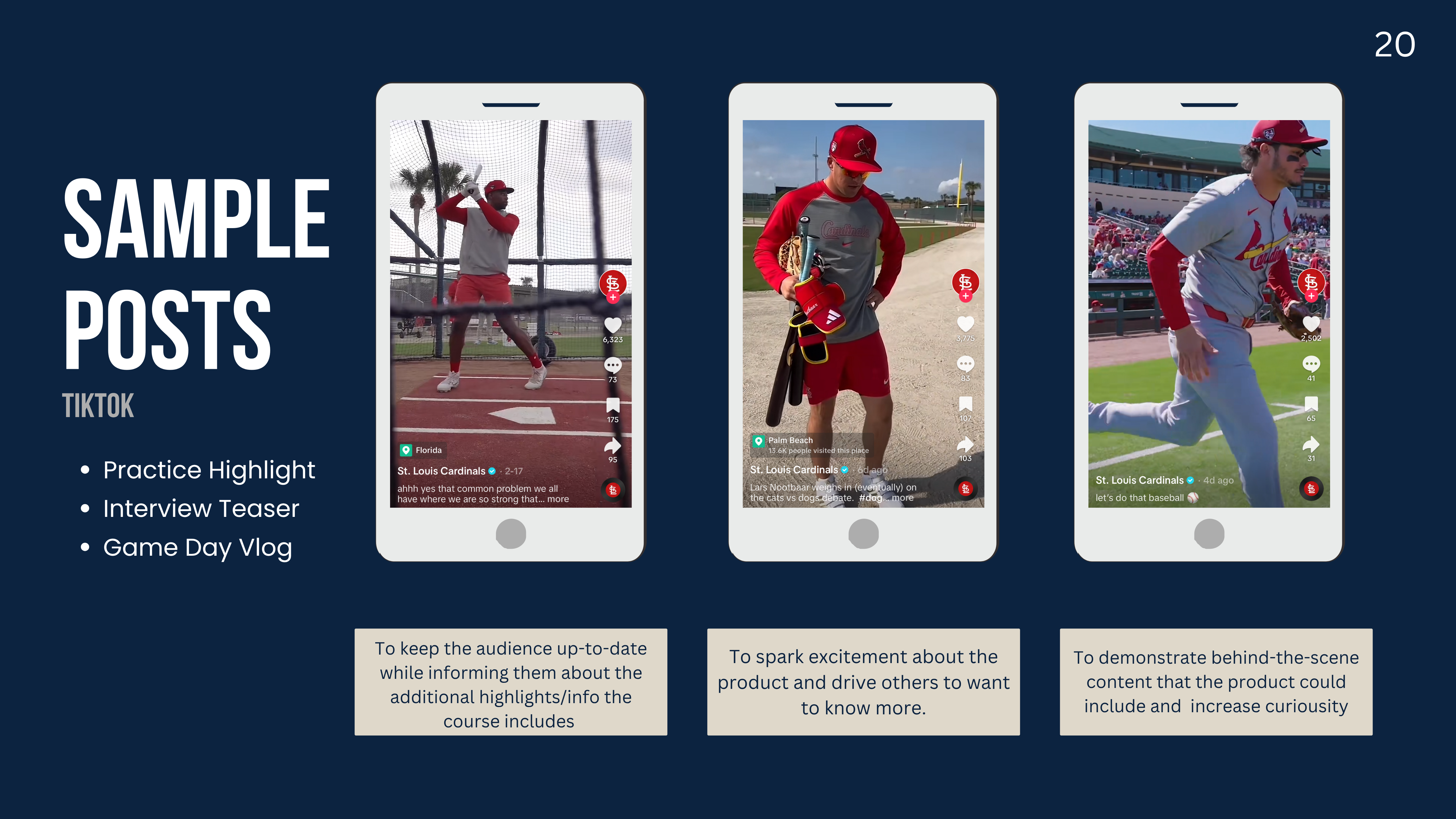 Ready with the Redbirds TikTok sample posts