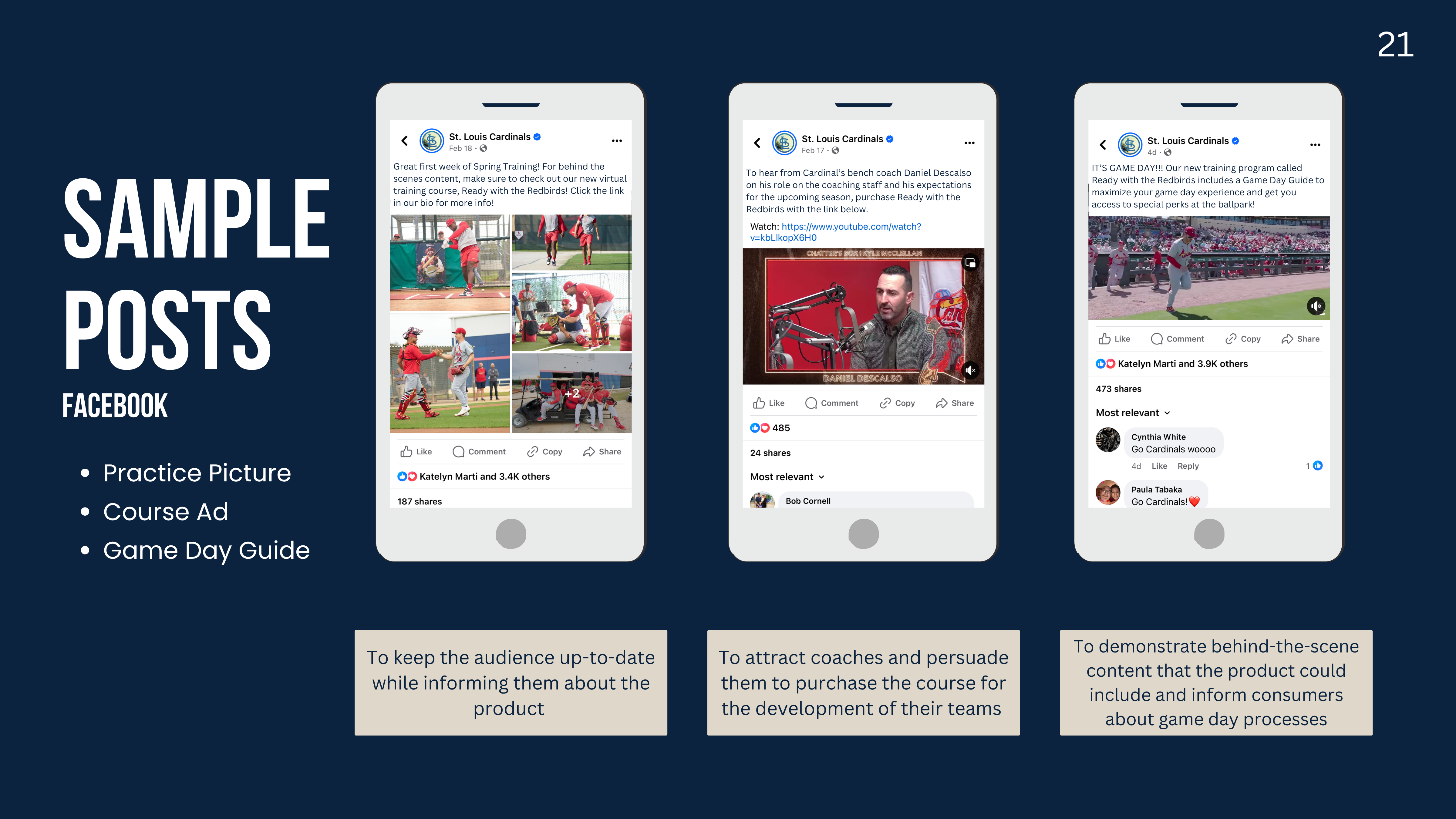 Ready with the Redbirds Facebook sample posts