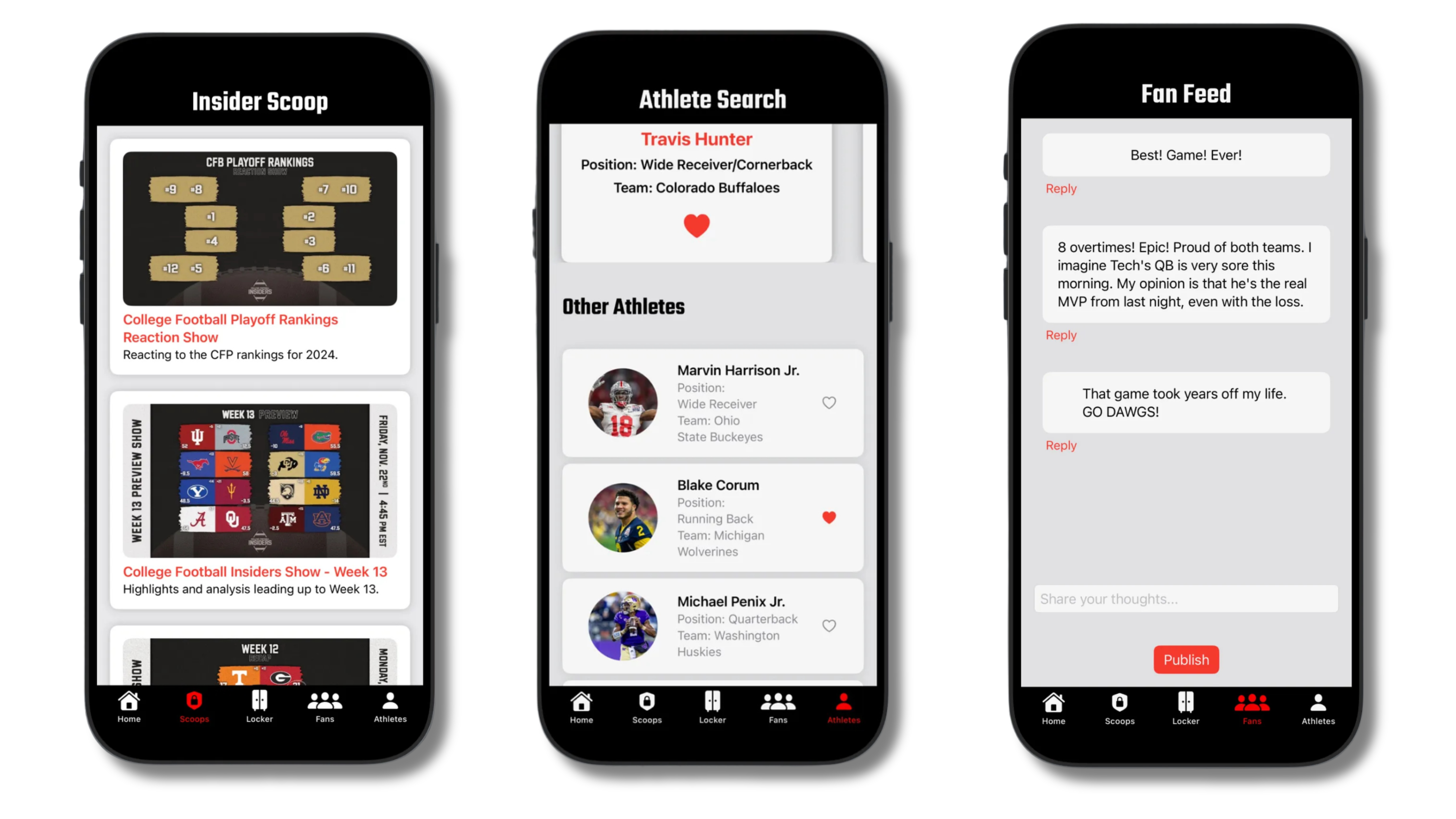 Athlete Search and Fan Feed