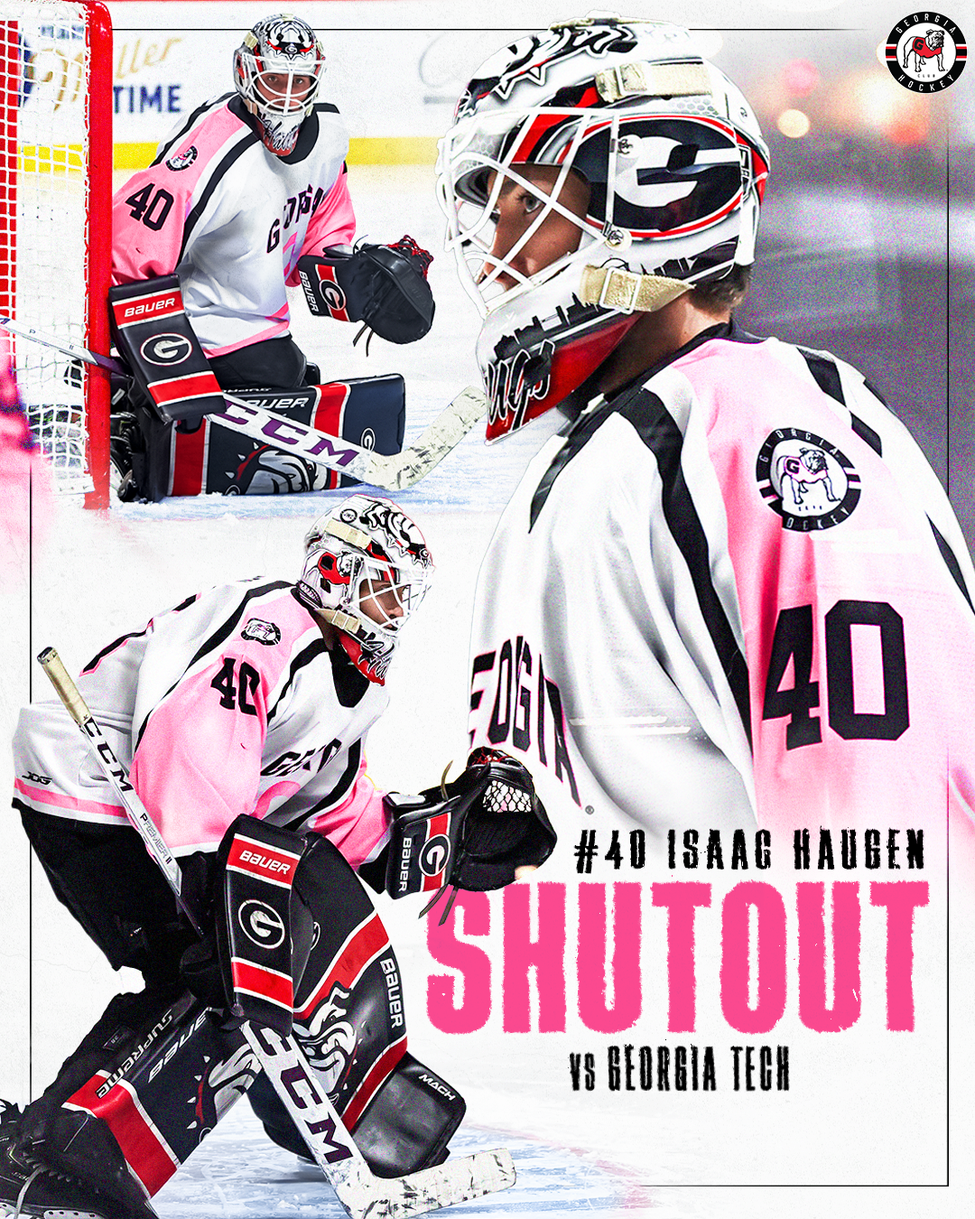 Pink in the Rink game day graphic