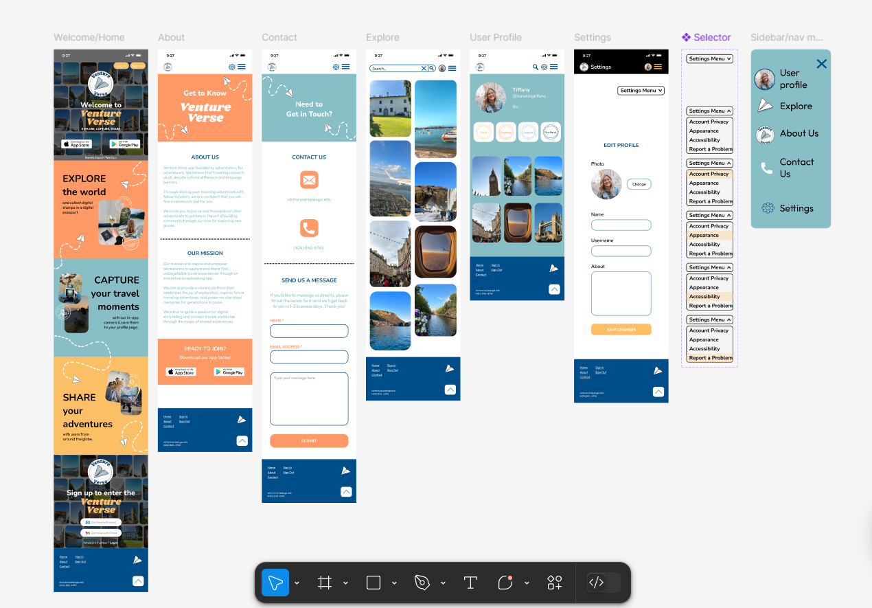Mobile Figma mockups